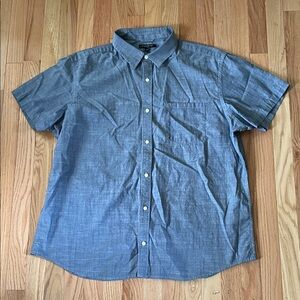 Banana Republic Button Up Shirt Mens XXL Blue Chambray Short Sleeve Shirt Cotton